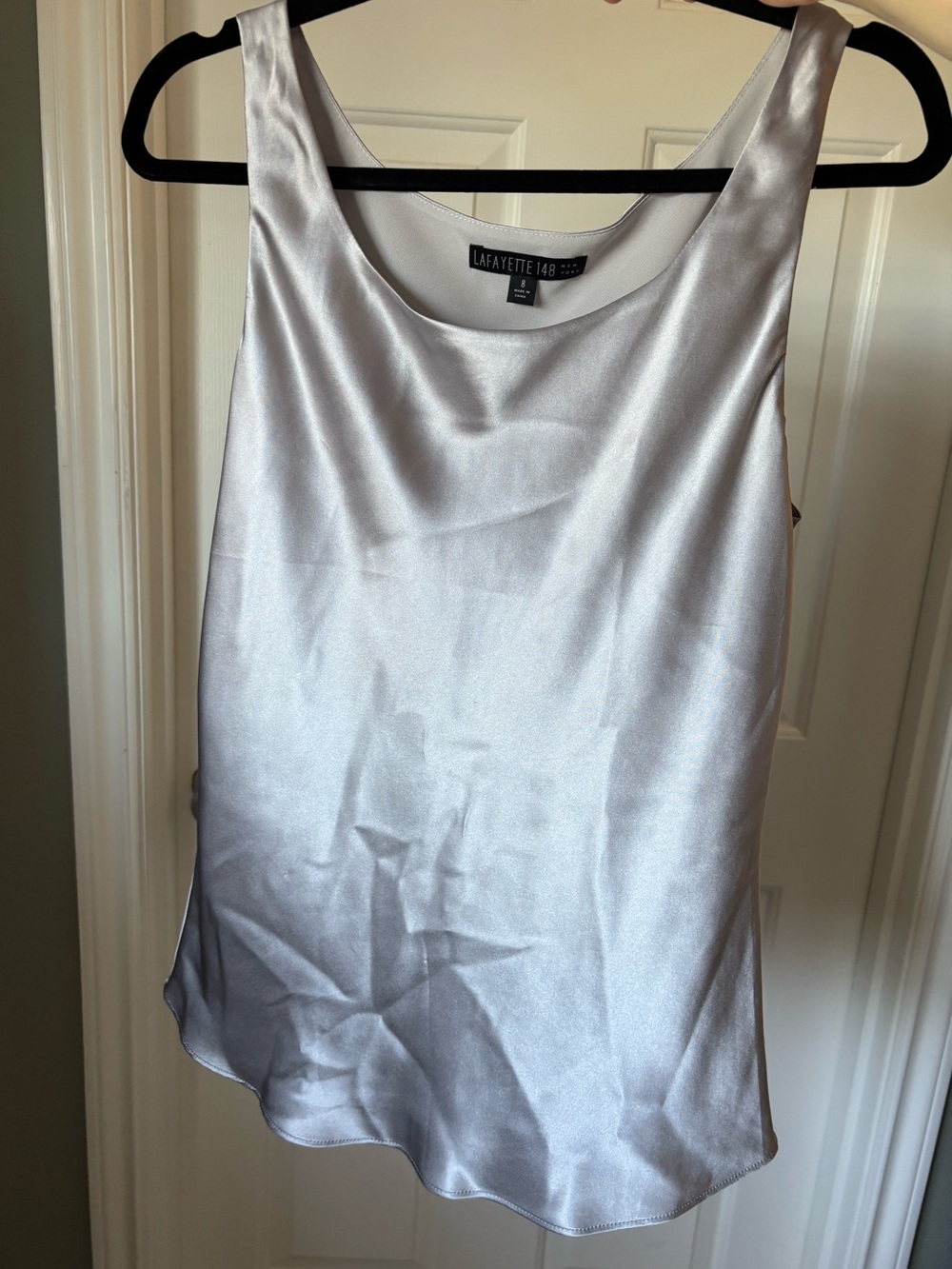 Lafayette 148 Silk Tank - Silver